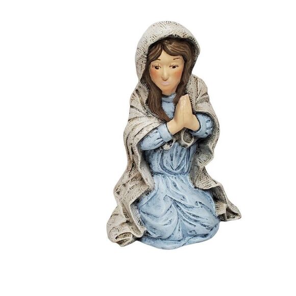 Vtg 90s Chalkware Nativity Set Angel Mary Joseph Baby Jesus Religious Christmas - Picture 6 of 8